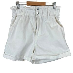 H&M High Waist Paper Bag Mom Jean Shorts